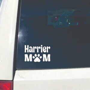 White Harrier Dog Mom Vinyl Window Decal